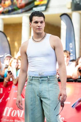 July 22, 2026, Giffoni Valle Piana, Salerno, Italy: Italian song-writer Nicolo Filippucci attends the carpet at 56th Giffoni Film Festival 2026 in Giffoni Valle Piana, Salerno, Italy on July 22, 2026. Giffoni Valle Piana Italy - ZUMAl175 20260722_zip_l175_148 Copyright: xFrancescoxLucianox