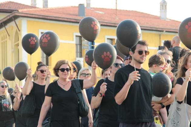 July 22, 2026, Â°Zmir, ToÂ¼rkiye: IZMIR, TURKEY Ã¢â‚¬ JULY 22, 2026: Participants dressed in black walk silently from Pasaport Ferry Terminal to Alsancak Ferry Terminal during an awareness march organized by volunteers to highlight the welfare and rights of stray animals. Carrying black balloons bearing the words One Life Lost, demonstrators complete the march without chanting slogans before delivering a brief press statement at the end of the route. Â°Zmir Türkiye  - ZUMAq101 20260722_zna_q101_211 Copyright: xNagihanxCakirx