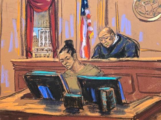 Photograph of a drawing by artist Jane Rosenberg depicting Federal Judge Alvin Hellerstein (top) and court clerk Bridget Jones during a follow-up hearing in the case against Venezuela’s ousted president, Nicolás Maduro, on charges of narco-terrorism and drug trafficking, this Wednesday in New York, United States, 22 July 2026. Maduro Appears in New York with Immunity as a Key Issue and a Possible Trial in 2027 !ACHTUNG: NUR REDAKTIONELLE NUTZUNG!  Copyright: xJanexRosenbergx USA2390 20260722-55020964623_1