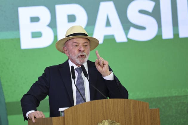 Lula da Silva attends ceremony to enact tariff relief bill in Brazil BRASILIA, BRAZIL - JULY 22: Brazil s President Luiz Inacio Lula da Silva speaks during a ceremony to sign into law a bill establishing a line of credit for companies affected by new tariffs imposed by the U.S. government, at the Planalto Palace in Brasilia, Brazil, July 22, 2026. Mateus Bonomi Anadolu Brasilia Brazil. Editorial use only. Please get in touch for any other usage.  Copyright: x2026xAnadoluxMateusxBonomix