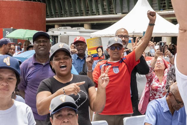 Maduro supporters gather in Caracas CARACAS, VENEZUELA - JULY 22: Government supporters and family members, including Nicolas Maduro Guerra, gather at the historic Plaza Caracas for a Patriots Gathering in Caracas, Venezuela, on July 22, 2026. The rally, which called for the release of Nicolas Maduro, coincided with his third hearing in a New York federal court, where the start of his trial was scheduled for June 1, 2027. Diko Betancourt Anadolu Caracas Venezuela. Editorial use only. Please get in touch for any other usage.  Copyright: x2026xAnadoluxDikoxBetancourtx