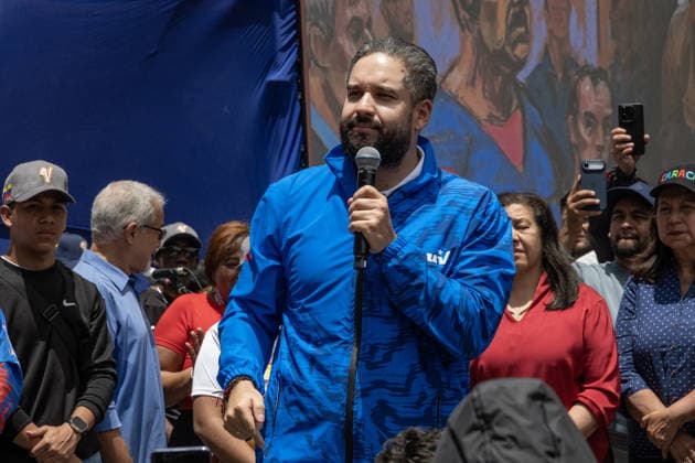Maduro supporters gather in Caracas CARACAS, VENEZUELA - JULY 22: Nicolas Maduro Guerra speaks as government supporters and family members gather at the historic Plaza Caracas for a Patriots Gathering in Caracas, Venezuela, on July 22, 2026. The rally, which called for the release of Nicolas Maduro, coincided with his third hearing in a New York federal court, where the start of his trial was scheduled for June 1, 2027. Diko Betancourt Anadolu Caracas Venezuela. Editorial use only. Please get in touch for any other usage.  Copyright: x2026xAnadoluxDikoxBetancourtx