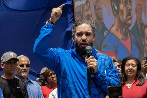 Maduro supporters gather in Caracas CARACAS, VENEZUELA - JULY 22: Nicolas Maduro Guerra speaks as government supporters and family members gather at the historic Plaza Caracas for a Patriots Gathering in Caracas, Venezuela, on July 22, 2026. The rally, which called for the release of Nicolas Maduro, coincided with his third hearing in a New York federal court, where the start of his trial was scheduled for June 1, 2027. Diko Betancourt Anadolu Caracas Venezuela. Editorial use only. Please get in touch for any other usage.  Copyright: x2026xAnadoluxDikoxBetancourtx