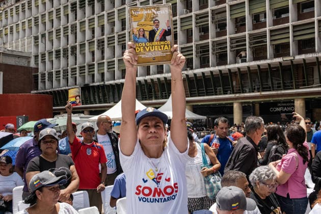 Maduro supporters gather in Caracas CARACAS, VENEZUELA - JULY 22: Government supporters and family members, including Nicolas Maduro Guerra, gather at the historic Plaza Caracas for a Patriots Gathering in Caracas, Venezuela, on July 22, 2026. The rally, which called for the release of Nicolas Maduro, coincided with his third hearing in a New York federal court, where the start of his trial was scheduled for June 1, 2027. Diko Betancourt Anadolu Caracas Venezuela. Editorial use only. Please get in touch for any other usage.  Copyright: x2026xAnadoluxDikoxBetancourtx