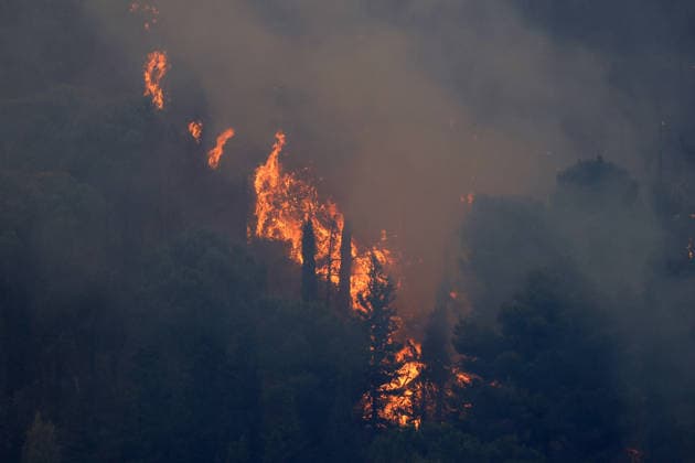 Wildfire firefighting efforts continue on Sicily island PALERMO, ITALY - JULY 22: Wildfires continue to burn in several parts of Sicily as firefighting efforts remain underway in Palermo, Sicily, Italy on July 22, 2026. Aircraft and helicopters are being used to battle a wildfire in the Casaboli forest, located in the mountainous area between the towns of Monreale and Pioppo near Palermo. Alberto Lo Bianco Anadolu Palermo Italy. Editorial use only. Please get in touch for any other usage.  Copyright: x2026xAnadoluxAlbertoxLoxBiancox