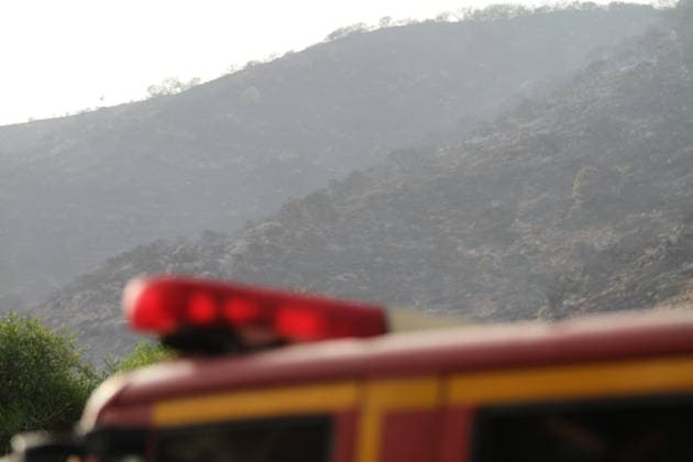 July 22, 2026, Bizerte, Bizerte, Tunisia, Tunisia: Scorched trees are seen on the hills overlooking the coast of Sidi Ali Mekki in the locality of Ghar El Melh on July 22, 2026 after being ravaged by a forest fire. Wildfires broke out the previous night in the heights of Ghar El Melh, Sidi Ali El Mekki, and RafRaf in Tunisia s Bizerte Governorate causing great concern among residents and vacationers. Bizerte Tunisia - ZUMAm342 20260722_zsp_m342_019 Copyright: xHasanxMradx