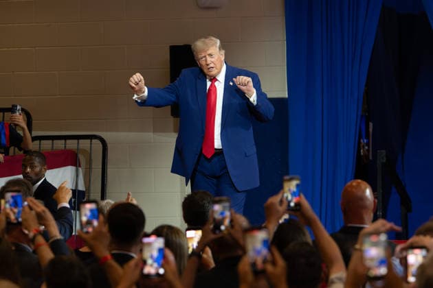 July 22, 2026, Marietta, Georgia, USA: President DONALD TRUMP dances for the crowd at a rally at Wheeler High School north of Atlanta Marietta USA - ZUMAn03_ 20260722_zaf_n03_015 Copyright: xRobinxRaynex