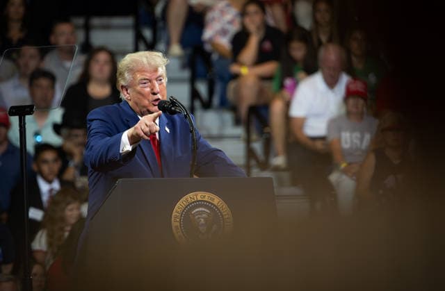 July 22, 2026, Marietta, Georgia, USA: President DONALD TRUMP greets crowd at a rally at Wheeler High School north of Atlanta. Marietta USA  - ZUMAn03_ 20260722_zaf_n03_018 Copyright: xRobinxRaynex