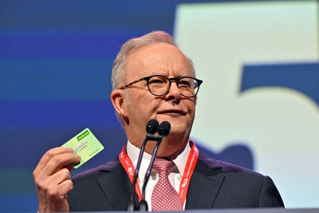 ALP NATIONAL CONFERENCE, Prime Minister Anthony Albanese speaks during the 50th Australian Labor Party (ALP) national convention at the Adelaide Convention Centre, in Adelaide, Thursday, July 23, 2026. ( ADELAIDE SOUTH AUSTRALIA AUSTRALIA  Copyright: xMICKxTSIKASx 20260723182564805295