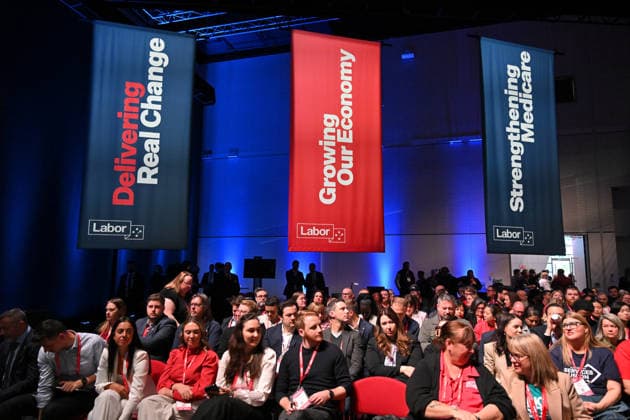 ALP NATIONAL CONFERENCE, Delegates during the 50th Australian Labor Party (ALP) national convention at the Adelaide Convention Centre, in Adelaide, Thursday, July 23, 2026. ( ADELAIDE SOUTH AUSTRALIA AUSTRALIA  Copyright: xMICKxTSIKASx 20260723182059503490