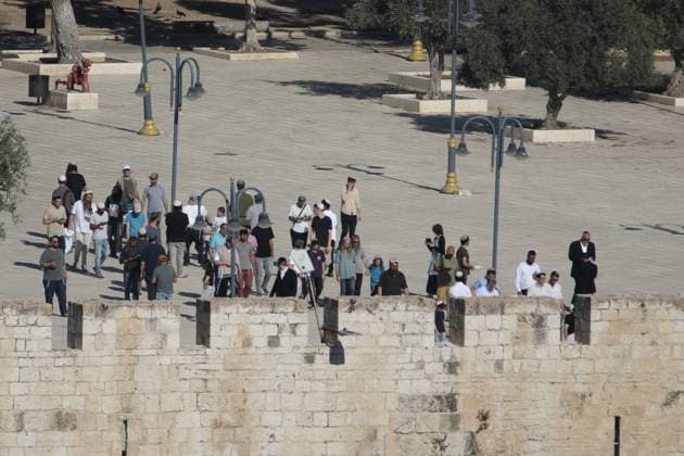 Jewish Groups raid Al-Aqsa Mosque in Jerusalem JERUSALEM - JULY 23: Groups of fanatic Jews raid the Al-Aqsa Mosque compound in East Jerusalem during events marking what they regard as the anniversary of the destruction of the Jewish temples, on July 23, 2026 in Jerusalem. The raid began in the early morning, with participants performing religious rituals at the site. Gazi Samad Anadolu Kudus Palestinian Territory, Occupied. Editorial use only. Please get in touch for any other usage.  Copyright: x2026xAnadoluxGazixSamadx
