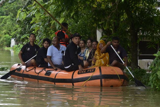 Heavy rainfall triggers severe flooding in Assam, India SIVSAGAR, INDIA - JULY 23: People use inflatable boats for transport after heavy rainfall affects areas in Sivsagar district, Assam, India on July 23, 2026. Continuous heavy rainfall over the past few days has triggered severe flooding across several parts of Sivsagar district in Assam, leaving thousands of residents affected and disrupting normal life. Hafiz Ahmed Anadolu Sivsagar India. Editorial use only. Please get in touch for any other usage.  Copyright: x2026xAnadoluxHafizxAhmedx
