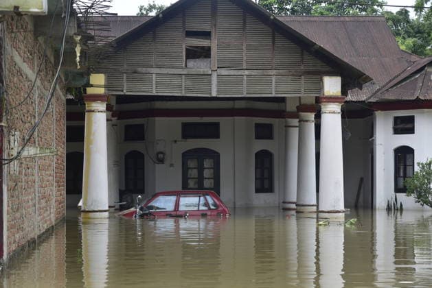 Heavy rainfall triggers severe flooding in Assam, India SIVSAGAR, INDIA - JULY 23: A vehicle submerged in floodwater is seen after heavy rainfall affects areas in Sivsagar district, Assam, India on July 23, 2026. Continuous heavy rainfall over the past few days has triggered severe flooding across several parts of Sivsagar district in Assam, leaving thousands of residents affected and disrupting normal life. Hafiz Ahmed Anadolu Sivsagar India. Editorial use only. Please get in touch for any other usage.  Copyright: x2026xAnadoluxHafizxAhmedx