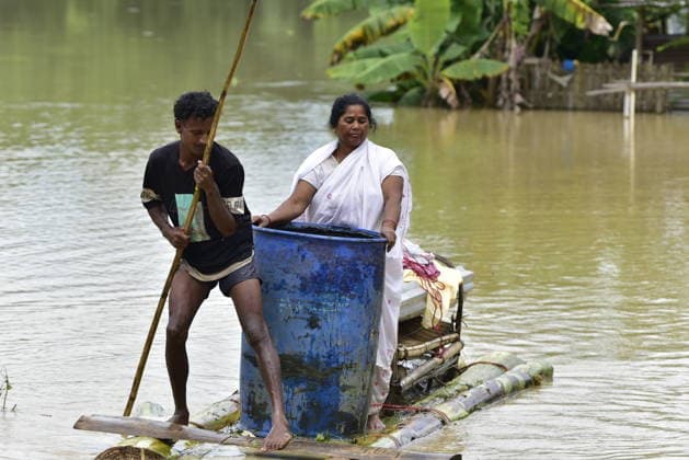 Heavy rainfall triggers severe flooding in Assam, India SIVSAGAR, INDIA - JULY 23: People walk through flooded streets after heavy rainfall affects areas in Sivsagar district, Assam, India on July 23, 2026. Continuous heavy rainfall over the past few days has triggered severe flooding across several parts of Sivsagar district in Assam, leaving thousands of residents affected and disrupting normal life. Hafiz Ahmed Anadolu Sivsagar India. Editorial use only. Please get in touch for any other usage.  Copyright: x2026xAnadoluxHafizxAhmedx