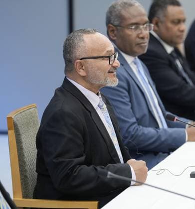 Japan-Solomon Islands summit Solomon Islands Prime Minister Matthew Cooper Wale holds talks with Japanese Prime Minister Sanae Takaichi at the premier s office in Tokyo on July 23, 2026.  A14AA0005624022P