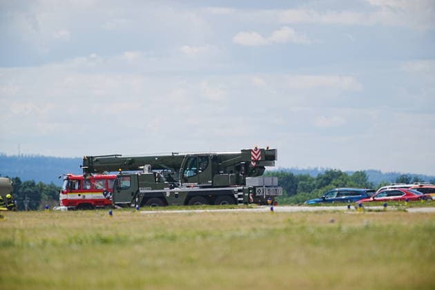 A Venom military helicopter with five soldiers aboard crashed at the helicopter base in Namest nad Oslavou on July 23, 2026, the Czech army reported on X social network, and the rescuers told CTK that one person died in the crash, Namest nad Oslavou, Czech Republic. (CTKxPhoto JaroslavxSvoboda) CTKPhotoP2026072304554  CTKPhotoP2026072304554