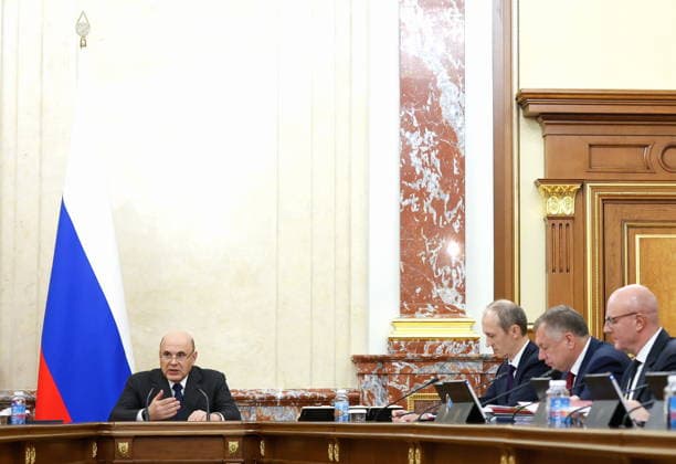 RUSSIA, MOSCOW - JULY 23, 2026: Mikhail Mishustin (L), Prime Minister of Russia, holds a meeting at the House of the Government. Dmitry Astakhov POOL TASS  95359308