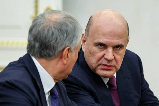 RUSSIA, MOSCOW - JULY 23, 2026: Prime Minister Mikhail Mishustin attends a meeting between President Vladimir Putin and other standing members of the Russian Security Council at the Moscow Kremlin. Alexander Kazakov Russian Presid  95359630