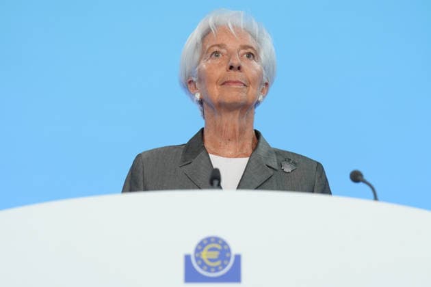 Pressekonferenz der Europaeischen Zentralbank (EZB) zur Zinsentscheidung Christine Lagarde, Praesidentin der Europaeischen Zentralbank (EZB) im Portrait bei der Pressekonferenz zur Zinsentscheidung der Europaeischen Zentralbank (EZB), Frankfurt am Main, 23.07.2026 Frankfurt am Main Hessen Deutschland *** European Central Bank (ECB) Press Conference on the Interest Rate Decision: A Portrait of Christine Lagarde, President of the European Central Bank (ECB), at the press conference on the ECB’s interest rate decision, Frankfurt am Main, July 23, 2026, Frankfurt am Main, Hesse, Germany