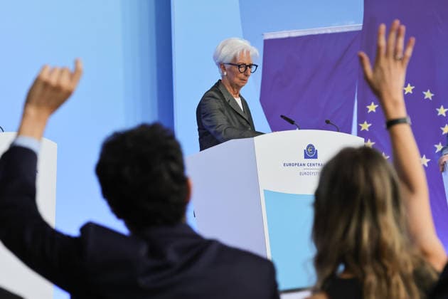 23.07.2026 , Frankfurt, DEU Pressekonferenz der Europaeischen Zentralbank, ECB, Christine Lagarde, Praesidentin der Europaeischen Zentralbank . *** July 23, 2026, Frankfurt, Germany: European Central Bank (ECB) press conference, Christine Lagarde, President of the European Central Bank