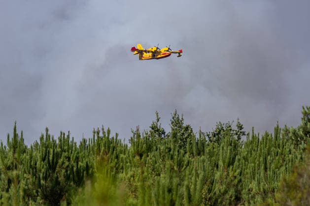 Wildfire Burns Near Le Porge - Gironde Firefighters are battling the blaze as emergency services remain mobilized to protect nearby residents, tourists and properties. Smoke rises as a wildfire burns near Lacanau and Le Porge, Gironde, France, on July 23, 2026. Photo by Margot Le Gonidec ABACAPRESS.COM Le Porge Gironde France  Copyright: xLexGonidecxMargot ABACAx