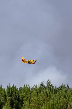 Wildfire Burns Near Le Porge - Gironde Firefighters are battling the blaze as emergency services remain mobilized to protect nearby residents, tourists and properties. Smoke rises as a wildfire burns near Lacanau and Le Porge, Gironde, France, on July 23, 2026. Photo by Margot Le Gonidec ABACAPRESS.COM Le Porge Gironde France  Copyright: xLexGonidecxMargot ABACAx