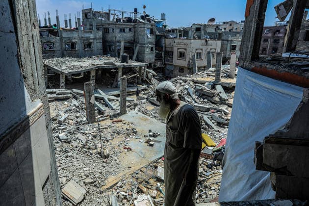 Life in the shadow of destruction in Khan Yunis KHAN YUNIS, GAZA, PALESTINE - JULY 23: Displaced Palestinian families, uprooted by ongoing intensive Israeli attacks across the Gaza Strip, take shelter in the severely damaged Al-Furqan Mosque in Khan Yunis, Gaza, Palestine on July 23, 2026. Deprived of basic necessities, civilians living in the damaged building are struggling with poor hygienic conditions and health issues caused by rodents and pests. Abed Rahim Khatib Anadolu Khan Yunis Gaza. Editorial use only. Please get in touch for any other usage.  Copyright: x2026xAnadoluxAbedxRahimxKhatibx