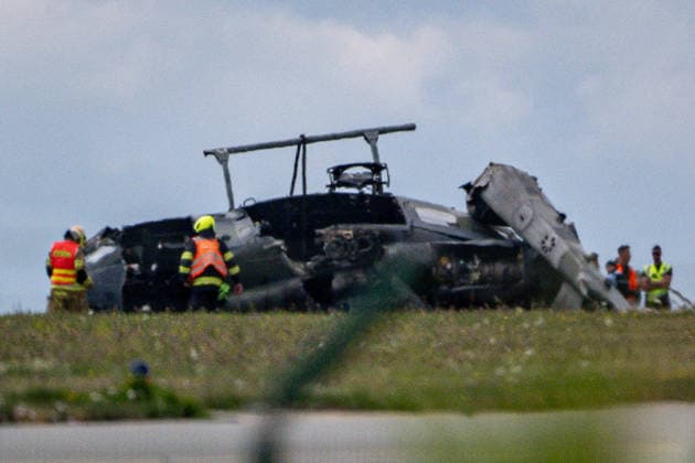 Military helicopter crash kills soldier, injures four in Czech Republic NAMEST NAD OSLAVOU, CZECH REPUBLIC - JULY 23: A Venom military helicopter carrying five soldiers crashed at a military base in Namest nad Oslavou, Czech Republic, on July 23, 2026. According to the Czech Army, one soldier was killed and four others were injured. The Army grounded all Venom and Viper helicopters following the crash. Lukas Kabon Anadolu Namest nad oslavou United States. Editorial use only. Please get in touch for any other usage.  Copyright: x2026xAnadoluxLukasxKabonx