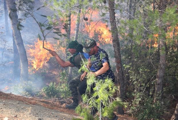 Fires In The City Of Bordj Okhriss, Bouira, Algeria Civil protection personnel work to extinguish fires in the town of Bordj Okhriss, in the Bouira mountains of Algeria. According to the civil protection report, the fires are under control. Bouira Algeria  Copyright: xAPPx originalFilename: app-notitle260723_npfph.jpg