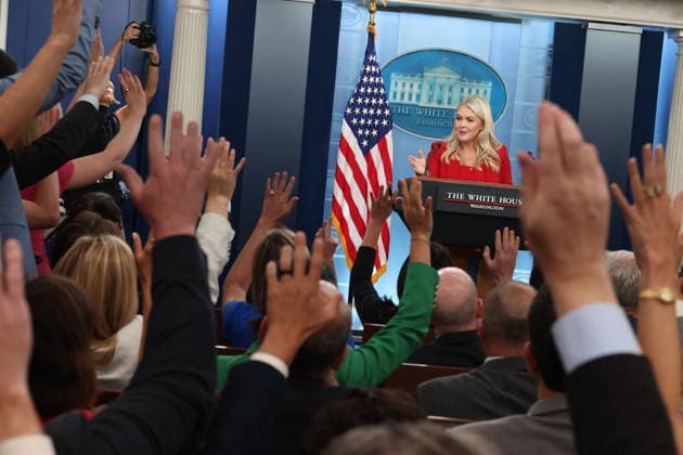 DC: White House Press Briefing with Karoline Leavitt White House Press Secretary Karoline Leavitt speaks during a press briefing in the James S. Brady Press Briefing Room at the White House on July 23, 2026 in Washington, D.C. (Photo by Samuel Corum Pool ABACAPRESS.COM) Washington, DC United States  Copyright: xPool ABACAx