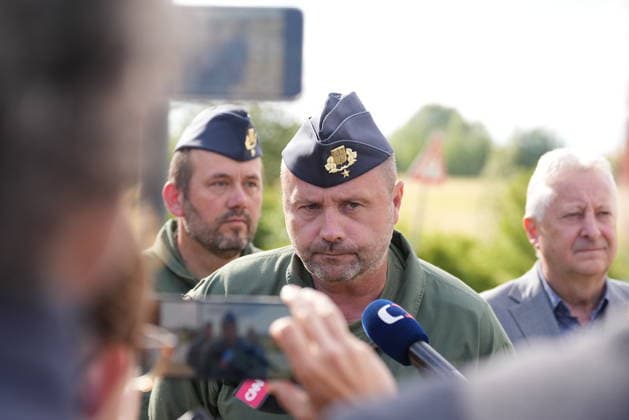 A Venom military helicopter with five soldiers aboard crashed at the helicopter base in Namest nad Oslavou, Czech Republic, on July 23, 2026. Czech Air Force Commander Petr Tomanek speaks with journalists in Namest nad Oslavou, Czech Republic, July 23, 2026. (CTKxPhoto JaroslavxSvoboda) CTKPhotoP2026072306447  CTKPhotoP2026072306447