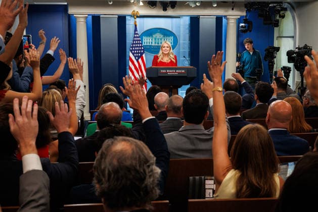 DC: White House Press Briefing with Karoline Leavitt White House Press Secretary Karoline Leavitt speaks during a press briefing in the James S. Brady Press Briefing Room at the White House on July 23, 2026 in Washington, D.C. (Photo by Samuel Corum Pool ABACAPRESS.COM) Washington DC United States  Copyright: xPool ABACAx