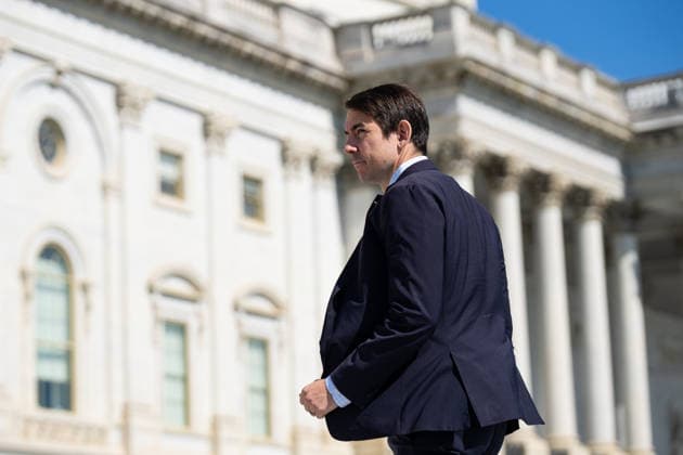 Rep. Josh Harder UNITED STATES - JULY 23: Rep. Josh Harder, D-Calif., walks up the House steps for the last votes before the August recess on Thursday, July 23, 2026. (Bill Clark CQ Roll Call) Washington DC United States EDITORIAL USE ONLY Copyright: x 2026xCQxRollxCallx BillxClarkx rollcallpix172167