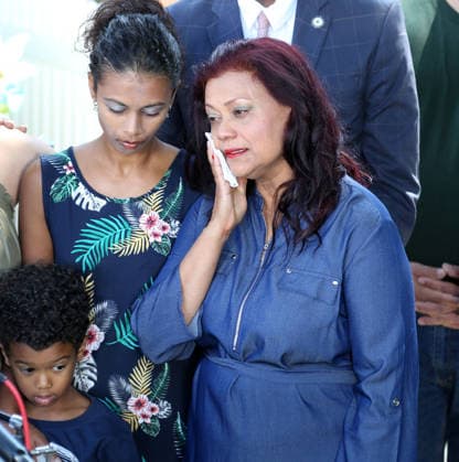 July 23, 2026, Ozone Park, New York, USA: Mother of Sgt. Angel S. Rampersad, CAROL ACEVADO. (right) during the memorial service. Residents in Ozone Park joined family members Thursday morning to remember Sgt. Angel Rampersad, one of four American soldiers killed in the war with Iran. Sgt. Angel S. Rampersad, a 28-year-old soldier from Ozone Park, Queens, was killed in action during an Iranian ballistic missile and drone strike at a U.S. base in Jordan on July 17, 2026. She was among the U.S. service members to lose their lives in the escalating war. Rampersad was assigned to the 1st Battalion, 57th Air Defense Artillery Regiment. Originally from Trinidad, she attended CUNY s John Jay College of Criminal Justice before enlisting in the Army - ZUMAb290 20260723_new_b290_220 Copyright: xDavexBurnsx