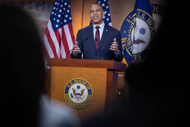 House Minority Leader Hakeem Jeffries WASHINGTON, DC - JULY 23: House Minority Leader Hakeem Jeffries (D-NY) holds a press conference after the House of Representatives went on recess, at the U.S. Capitol in Washington DC, United States on July 23, 2026. Nathan Posner Anadolu Washington United States. Editorial use only. Please get in touch for any other usage.  Copyright: x2026xAnadoluxNathanxPosnerx
