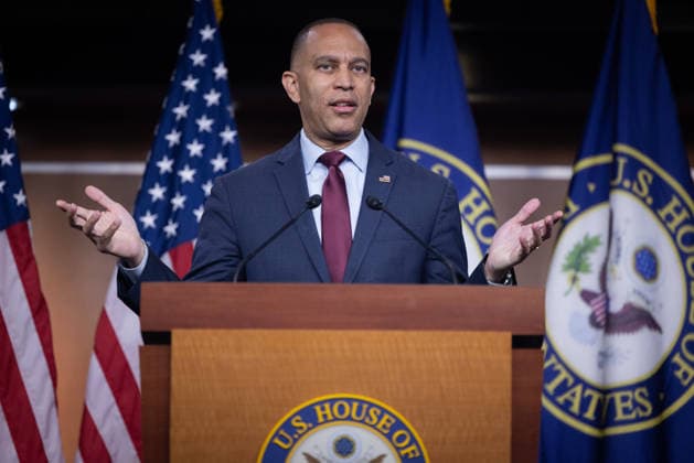 House Minority Leader Hakeem Jeffries WASHINGTON, DC - JULY 23: House Minority Leader Hakeem Jeffries (D-NY) holds a press conference after the House of Representatives went on recess, at the U.S. Capitol in Washington DC, United States on July 23, 2026. Nathan Posner Anadolu Washington United States. Editorial use only. Please get in touch for any other usage.  Copyright: x2026xAnadoluxNathanxPosnerx