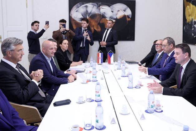 Croatian PM Plenkovic receives Czech Foreign Minister Macinka Croatian Prime Minister Andrej Plenkovic received Czech Deputy Prime Minister and Foreign Minister Petr Macinka at government headquarters in Zagreb, Croatia on July 23, 2026.  JosipxMikacic PIXSELL