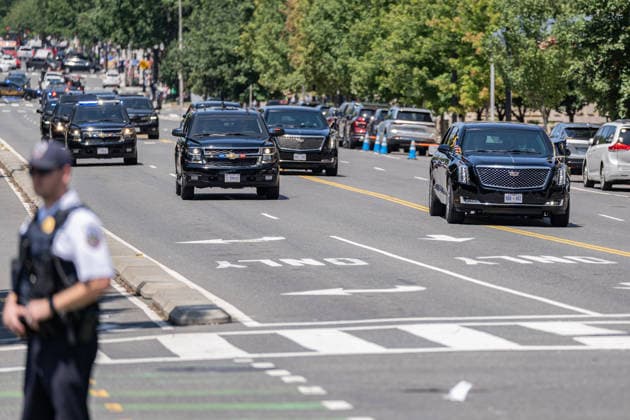 July 23, 2026, Washington, District Of Columbia, United States: U.S. President DONALD TRUMP travels by motorcade to the Environmental Protection Agency (EPA) headquarters in Washington, D.C. Washington United States - ZUMAk206 20260723_znp_k206_009 Copyright: xMattxKaminskyx