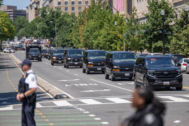 July 23, 2026, Washington, District Of Columbia, United States: U.S. President DONALD TRUMP travels by motorcade to the Environmental Protection Agency (EPA) headquarters in Washington, D.C. Washington United States  - ZUMAk206 20260723_znp_k206_010 Copyright: xMattxKaminskyx