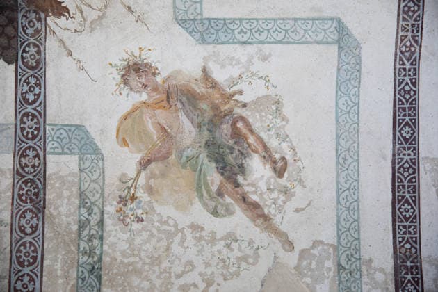 Presentation of ceiling of house with bakery in Pompeii POMPEII, ITALY - JULY 23: The presentation of the restoration of the ceiling of the house with the bakery of Regio IX at the archaeological park of Pompeii, in Pompeii, Italy on July 23, 2026. Iso Ekle Anadolu Pompeii Italy. Editorial use only. Please get in touch for any other usage.  Copyright: x2026xAnadoluxIsoxEklex