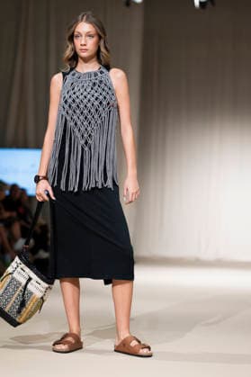 UNIENDO MODA - MOMAD Fashion Week de Madrid ,Spain - 23 Jul 2026 A model walks the runway wearing a design by UNIENDO MODA during the Momad Fashion Week de Madrid in IFEMA. Madrid Spain Copyright: xAtilanoxGarciax xSOPAxImagesx photo02989