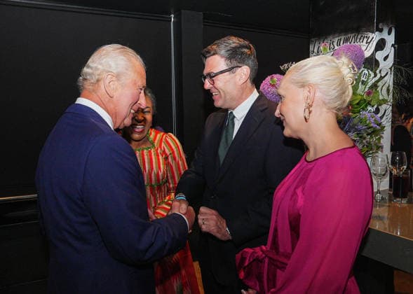 . 23 07 2026. Glasgow, United Kingdom. King Charles III with UK Prime Minister Andy Burnham and his wife Marie-France van Heel during a reception ahead of the opening ceremony of the 2026 Commonwealth Games in Glasgow, Scotland, United Kingdom.  xPoolx xi-Imagesx IIM-26919-0007