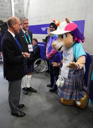 King Charles III attends the 2026 Commonwealth Games The Duke of Edinburgh meets Finnie the official mascot for Glasgow 2026 as he attends a reception for representatives of Governments, the Commonwealth and the Games, at the Hydro in Glasgow, ahead of the opening ceremony of the 2026 Commonwealth Games. Picture date: Thursday July 23, 2026., Credit:Aaron Chown PA ROTA - B68 Avalon UK, Glasgow  Copyright: xAaronxChownx xPAxROTAx-xB68x xAvalonx 1118112224