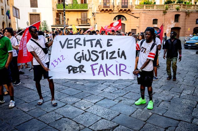 Protest for Abderrahim Fakir to Palermo PALERMO, ITALY - JULY 23: A demonstration calling for truth and justice for Fakir Abderrahim, a 42-year-old man of Moroccan origin who died on Sunday 19 July whilst being restrained by two police officers in Bologna on July 23, 2026 in Palermo, Italy. Palermo Sicily Italy Copyright: xStefanoxMontesix