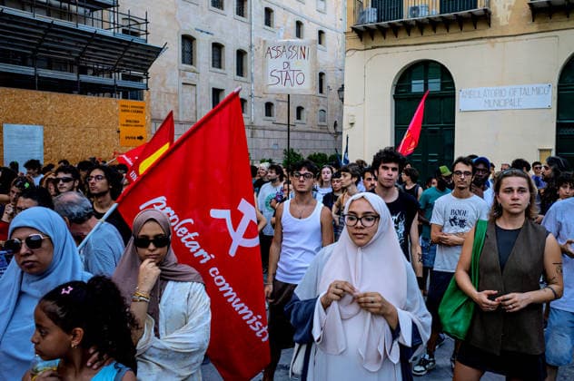 Protest for Abderrahim Fakir to Palermo PALERMO, ITALY - JULY 23: A demonstration calling for truth and justice for Fakir Abderrahim, a 42-year-old man of Moroccan origin who died on Sunday 19 July whilst being restrained by two police officers in Bologna on July 23, 2026 in Palermo, Italy. Palermo Sicily Italy Copyright: xStefanoxMontesix