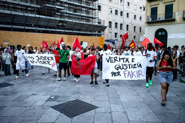 Protest for Abderrahim Fakir to Palermo PALERMO, ITALY - JULY 23: A demonstration calling for truth and justice for Fakir Abderrahim, a 42-year-old man of Moroccan origin who died on Sunday 19 July whilst being restrained by two police officers in Bologna on July 23, 2026 in Palermo, Italy. Palermo Sicily Italy Copyright: xStefanoxMontesix