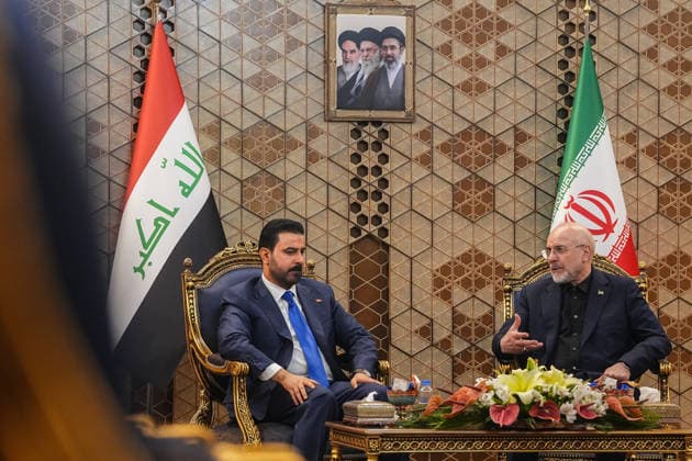 Ghalibaf Meets Iraqi Premier Tehran Speaker of the Parliament of Iran, Mohammad Bagher Ghalibaf (R), and Iraqi Prime Minister Ali al-Zaidi during a meeting in Tehran, Iran, on July 23, 2026. Iraqi Prime Minister Ali al-Zaidi is visiting Iran following a trip to the US where he met with the US President. Washington and Tehran are Iraq s main allies, but their enmity has long turned the country into a proxy battleground and left successive governments struggling to maintain a delicate balance between the foes, who have traded intensifying attacks in recent days. Tehran Tehran Iran Copyright: xHamedxMalekpourx