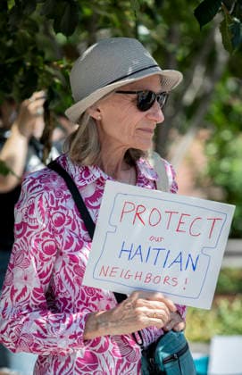July 23, 2026. Boston, MA. People gathered in Boston City Hall Plaza to urge protection of Haitian Families. A coalition of advocacy organizations rallied to protect Haitian TPS and to stand for safety, stability, and the right for Haitian families to continue living, working, and contributing to our communities. The event was organized by a coalition of advocacy groups, including IFSI-USA, urging U.S. Senators to support Senate Bill 4814 to safeguard Haitian families and workers and demand work authorization rights for Haitian families. ProtectHaitianTPS SaveTPS TPSJustice StandWithHaiti HaitianCommunity BostonRally ImmigrantJustice immigrantrights Boston Massachusetts USA EDITORIAL USE ONLY Copyright: x x2026xMarilynxHumphriesx MARILYNxHUMPHRIESx mhphotos016619