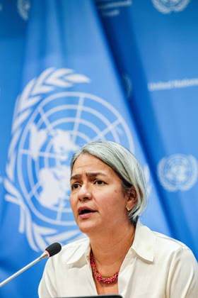 July 23, 2026, New York, New York, United States: KARLA QUINTANA, Head of the Independent Institution on Missing Persons in the Syrian Arab Republic, briefs the press on the InstitutionÃ¢â‚¬â ¢s ongoing efforts to clarify the fate and whereabouts of missing persons in Syria. QUINTANA said an estimated 100,000 to 300,000 people remain missing in connection with Syria, including those forcibly disappeared, detained, abducted or separated from their families during years of conflict and displacement. New York United States - ZUMAo116 20260723_znp_o116_072 Copyright: xBiancaxOterox