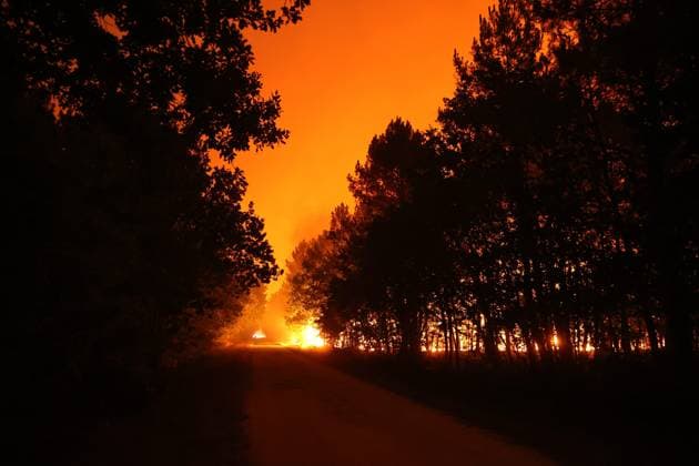 Fires in Gironde, Lège-Cap-Ferret PHOTOPQR SUD OUEST Photo by Fabien Cottereau Lège-Cap-Ferret July 23, 2026 Fires in Gironde The fire spread overnight, the Cap Ferret Peninsula is currently being evacuated; footage shows the fire in the center of Lège Cap Ferret, France, July 23, 2026. The fire spread overnight; the Ferret Peninsula, situated between the Atlantic Ocean and the Garonne River, is being evacuated, and footage shows the fire in the center of Lège-Cap-Ferret, Gironde, France.  Copyright: xPHOTOPQR SUDxOUEST MAXPPPxPhotoxFabienxCottereaux 20260724SDO7755 20260724SDO7755
